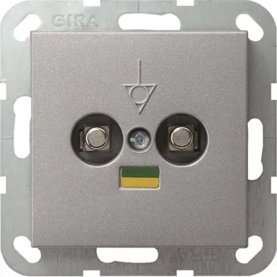 GIRA Potenzialausgleichsdose 040526 | System 55 | 2-fach Steckdose | Unterputz | DIN 42801 | Aluminium