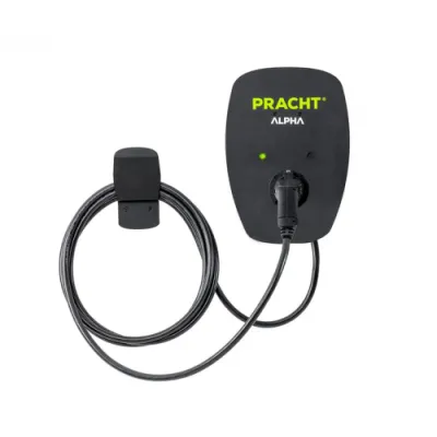 PRACHT Wallbox ALPHA MONO XT+ NRG1032 | 22 kW | Typ 2 | 5,5m Kabel | RFID | IP65 | 3-phasig | schwarz