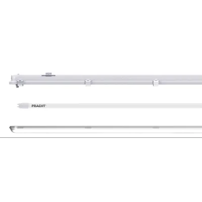 PRACHT LED-Feuchtraumleuchte LUNA RETRO SET 5212204 | 1x17W | 1284mm | 2200lm | 4000K | IP65 IK08 | Decke/Wand | weiß