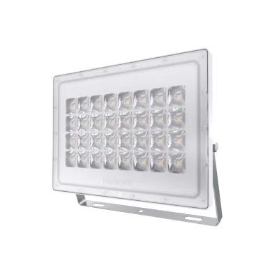 PRACHT LED-Fluter FLOODY ECO 5200001 | 100W | 13000lm | 4000K neutralweiß | IP65 | IK07 | schwenkbar | Aluminium weiß