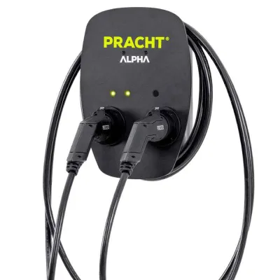 PRACHT Wallbox ALPHA XT NRG1002 | 2x Typ-2 | 2x 11 kW | 3-phasig | 2x 5,5m Kabel | RFID | Lastmanagement | IP65