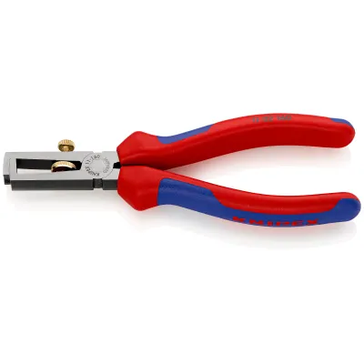 KNIPEX Abisolierzange 11 02 160 | 160mm | für 5mm Ø / 10mm² Leiter | Mehrkomponenten-Griff | schwarz atramentiert