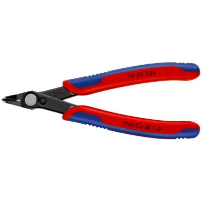 KNIPEX Electronic Super Knips 78 31 125 | Seitenschneider | Präzisionszange | 125 mm | brüniert | schmaler Kopf