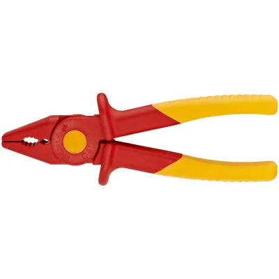 KNIPEX Kunststoff-Greifzange 98 62 01 | isoliert 1000V | VDE geprüft | 180 mm | vollisoliert | Weichgriff | rot