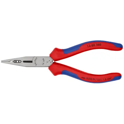 KNIPEX Verdrahtungszange 13 02 160 | Multifunktionszange | 160 mm | Abisolieren | Crimpen | Schneiden