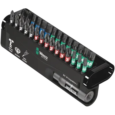 Wera Bit-Set Bit-Check 30 Impaktor 1 | 30-tlg. | diamantbeschichtet | Magnethalter | PH/PZ/Torx | legierter Stahl