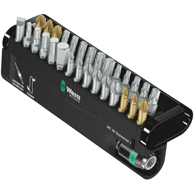 Wera Bit-Set Bit-Check 30 Universal 1 | 30-teilig | Rapidaptor Halter | PH PZ TX Schlitz | Kunststoffbox | schwarz