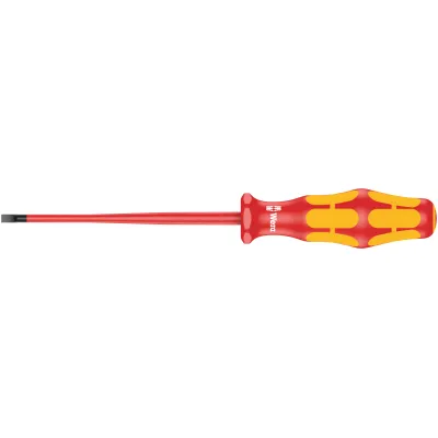 Wera 160 iS VDE Schlitz-Schraubendreher 0,6x3,5x100 mm | isoliert 1000V | Slim | 2K-Griff | Gelb
