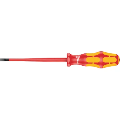 Wera VDE Schlitz-Schraubendreher 160 iS 05006442001 | isoliert 1000V | Slim Klinge 1,0x5,5x125mm | 2-Komponenten-Griff