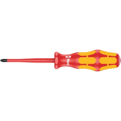 Wera VDE Kreuzschlitz-Schraubendreher 162iS 05006450001 PH1 x 80mm | isoliert 1000V | Slim | Präzision | Abrollschutz