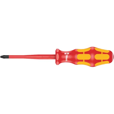 Wera VDE Kreuzschlitz-Schraubendreher 162 iS | 05006451001 | PH2 x 100mm | isoliert | Slim Klinge | 2K-Griff | Rot