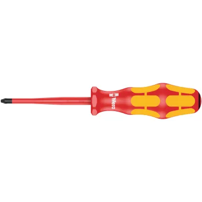 Wera Kreuzschlitz-Schraubendreher 165 iS PZ1 x 80mm 05006460001 | VDE isoliert 1000V | Slim reduziert | 2K Griff | Rot