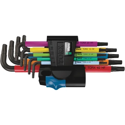 Wera Winkelschlüsselsatz 967/9 TX Multicolour HF 1 | TORX® | 9-teilig | Haltefunktion | Farbmarkierung