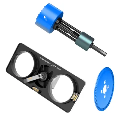 Primo Bohr-Fixx-Bohrschablonen Set P857-74 | 74 mm | Lochsägen Aufnahmeschaft | Sechskant 10 mm | Schnellverschluss