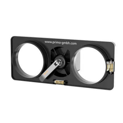 Primo Bohrschablone P102-74 | Hohlwanddosen 74 mm | 71 mm Lochabstand | Kunststoff | Schnellspannfunktion | Wasserwaage