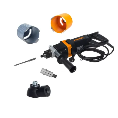 Primo Schnellläufer Set P936 | Kernbohrmaschine elektrisch | 1800W | 82mm Diamantbohrkrone | Softschlag | Absaugung