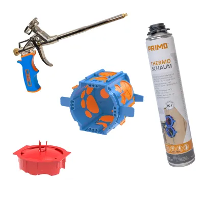 Primo Thermodosen-Set THDS-70-S3 P726S3 | Unterputzdose rund 70 mm | luftdicht | halogenfrei | 100 Stück | blau