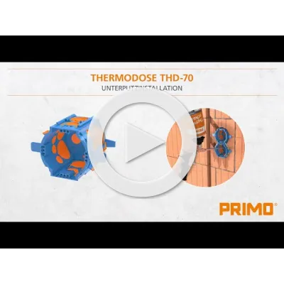 Primo Thermodosen-Set THDS-70-S1 P726S | Unterputz Gerätedose 100x 60mm x 68mm | Thermoschaum | Universaldeckel | Blau
