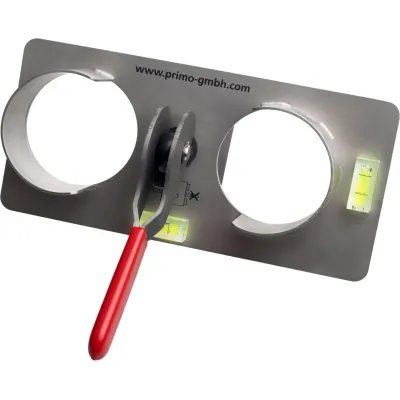 Primo Unterputzbohrschablone P718 | 82mm für Unterputzdosen | Metall | für Ytong, Ziegel, Kalksandstein | Wasserwaage