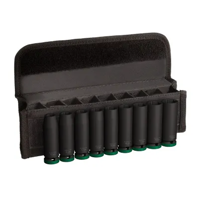 Bosch PRO Impact Steckschlüsseleinsatz-Set 2608003039 | 1/2 Zoll | 9-teilig | tief | Chrom-Molybdän-Stahl | schwarz