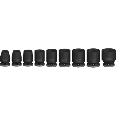 Bosch PRO Steckschlüsseleinsatz-Set 2608003036 | 3/8 Zoll | 9-teilig | CR-Mo-Stahl | Sechskant Steckschlüssel | schwarz