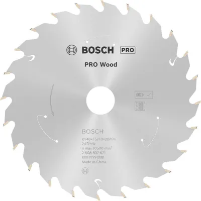 Bosch Kreissägeblatt 2608837671 | Ø 140 mm | 20 mm Bohrung | 24 Zähne | Carbide | für Akku-Handkreissägen Holz