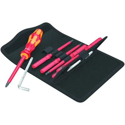 Profi-Tasche VDE, 13-teilig (rot/gelb, inkl. Steckgriff, VDE-Wechselklingen)