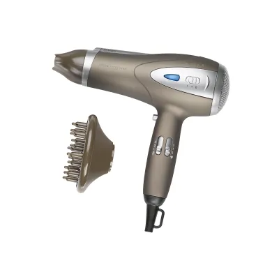 ProfiCare Haartrockner PC-HTD 3113 | 2200W Ionen-Föhn | Diffusor & Formdüse | 3 Stufen | Cool Shot | Braun Metallic