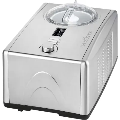 ProfiCook Eismaschine PC-ICM 1091 N | 2in1 Eismaschine & Joghurtmaker | Kompressor | 1,5 l | Edelstahl | Timer | Schwarz