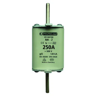 Protec.class NH-Sicherung PSI NH2 TR 215008 | 250A | Hochleistung | 500V AC/DC | Kabelschutz | Metall-Grifflaschen