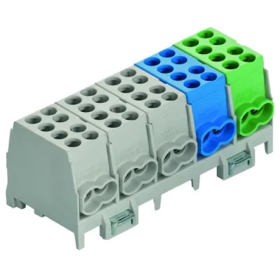 PROTEC.CLASS Hauptleitungs-Abzweigklemme PHLAK25-5/10-S | 5-polig | DIN-Schiene 35mm | 1,5-25mm² | 130A