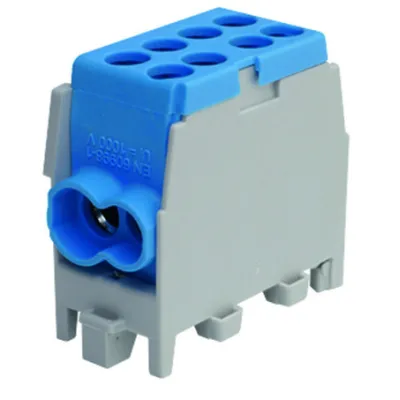PROTEC.CLASS Hauptleitungs-Abzweigklemme PHLAK2522BL | 1-polig | 25/16mm² | DIN-Schiene | 130A | VDE | schrauben | blau