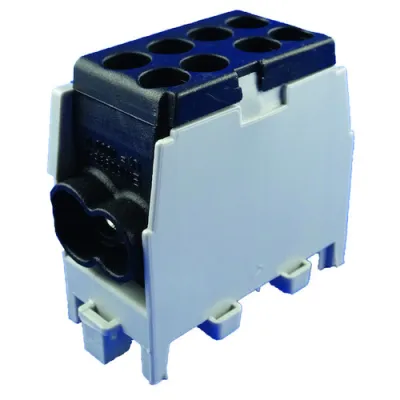 PROTEC.CLASS Hauptleitungs-Abzweigklemme PHLAK2522SW | 1-polig | 25/16mm² | DIN-Schiene | Messing | VDE | IP20