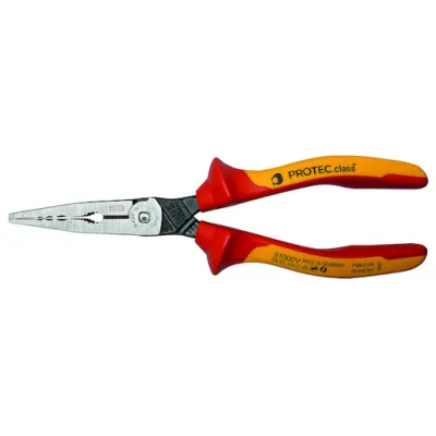 PROTEC.CLASS Schraubenzange PMBS180 MIG-Bite 180mm | Frontgreifbacken | VDE isoliert | 1000V | C60 Stahl