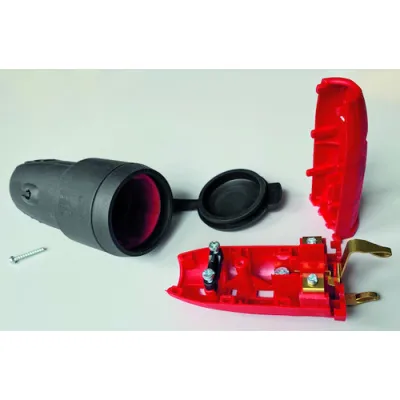 PROTEC.CLASS Gummikupplung PGKS44 | IP44 16A | 2+PE | Schraubklemme | Polypropylen | Schwarz