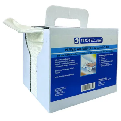 PROTEC.CLASS Wischtücher PARW80 Allrounder | Industrieputztücher | 70% Viskose | reißfest | fusselfrei | 80 Stück