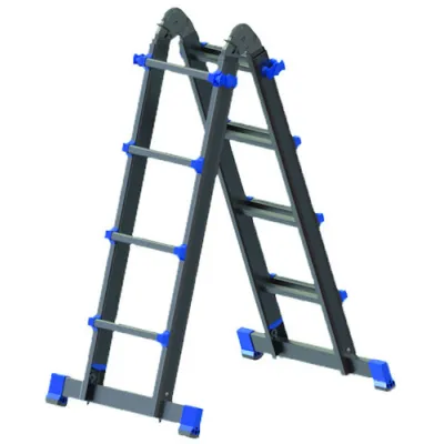 Protec.class Alu-Teleskopleiter PATLT46 | 4x6 Sprossen | 6,4m | Steh- & Anlegeleiter | DGUV geprüft | höhenverstellbar