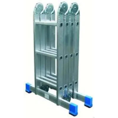 PROTEC.CLASS Alu-Vielzweckleiter PAVZLT44 | 4x4 Sprossen | Klappbar | Arbeitspodest | Aluminium | 4,64 m | GS geprüft