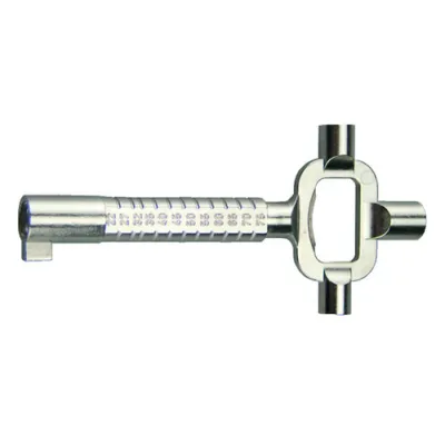 PROTEC.CLASS Universal-Bauschlüssel PBAUSK kurz | Schlosszylinder-Messschlüssel | 4-kant 6/7/8 mm | Zinkdruckguss | 155g