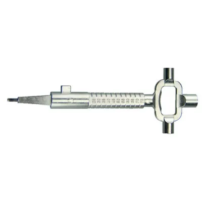 PROTEC.CLASS Universal-Bauschlüssel PBAUSL | lang | 4-kant 6/7/8 mm | 6-kant SW3 | Zinkdruckguss | Flaschenöffner