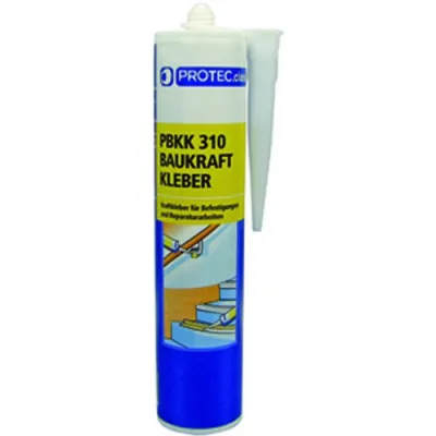 PROTEC.CLASS Bau-Kraft Kleber PBKK 310 | Montagekleber 310 ml | UV- & temperaturbeständig | weiß | 250 kg/cm²