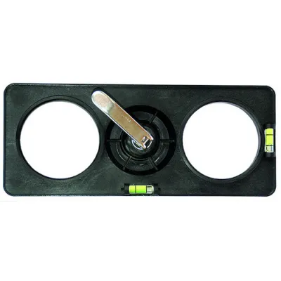 PROTEC.CLASS Bohrschablone PBOS2 für PLFHW 1038 HW | Hohlwanddose Ø68mm | 71mm Abstand | 2 Wasserwaagen | PVC schwarz