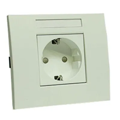 PROTEC Steckdoseneinheit 1-fach PBRSE1RW | Brüstungskanal PBR 70105/70130/70170 | 16A 250V | erhöhter Berührungsschutz