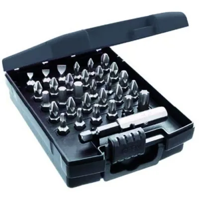 PROTEC.CLASS Bit-Box 31-tlg. | Standard Bitsatz | Dauermagnethalter | Chrom-Vanadium | 25 mm | Schlitz/PH/PZ/TX