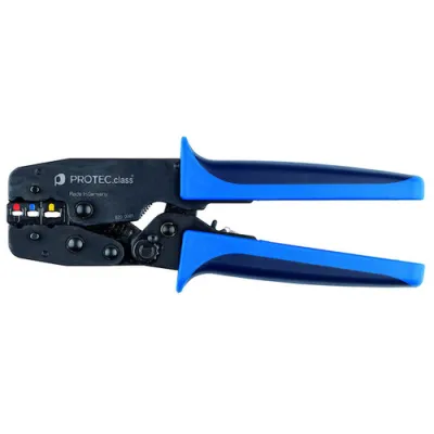 PROTEC.CLASS Crimpzange PCIK2 0,5-6mm² | Kabelschuhe isoliert | ergonomisch | Zwangssperre | Spezialstahl | brüniert