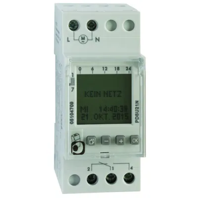 Protec.class Jahres-Zeitschaltuhr PDSU21JN | Digital | 1 Kanal | DIN-Schiene | Astro-Wochenprogramm | 230V AC | IP20