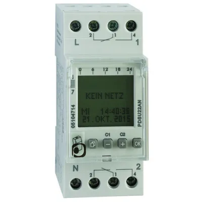 Protec.class Astro-Zeitschaltuhr PDSU22AN | 2 Wechsler | Digital | DIN-Schiene | Tages-/Wochenprogramm | 230V | Weiß