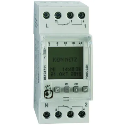 Protec.class Wochen-Zeitschaltuhr PDSU22N | 2 Kanäle | Digital | DIN-Schiene | 230V | IP20 | 1 Sek. Schaltzeit