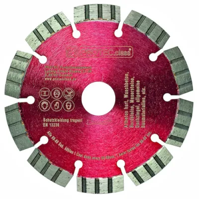 PROTEC.CLASS Diamanttrennscheibe PDT150 Turbo | 150 mm | Riemchen, Klinker, Naturstein | Nass- & Trockenschnitt