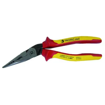 PROTEC.CLASS Kraft-Telefonzange 220mm PERGO-T | VDE 1000V geprüft | 2K-Griff | gebogener Zangenkopf | poliert